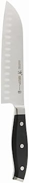 Henckels Forged Premio Hollow Edge Santoku Knife, 7-inch, Black/Stainless Steel
