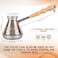 Stanitsa, LLC Turkish Cezve 7 Fl Oz - 200 ml Leopard Copper Cezve Large Turka Turkish Coffee Pot Greek Arabic Coffee Pot with Wooden Handle Jezve Maker