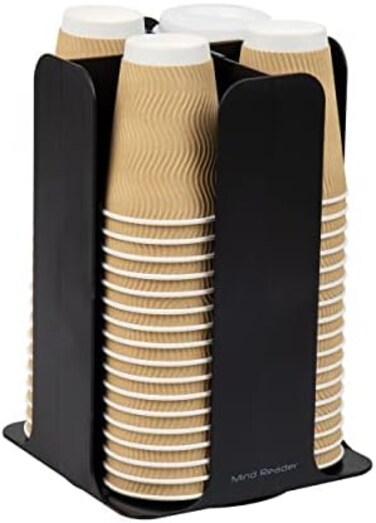Mind Reader Cup and Lid Organizer Carousel 7.75 x 12 x 7.75 CDISP-BLK