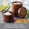 Rachael Ray Pantryware Wood Salt Cellar Stacking Set/Wood Salt Box Stacking Set3 piece, Brown