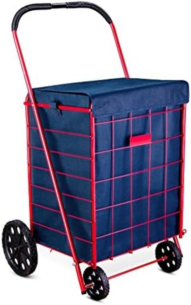 Handy Laundry Shopping Cart Liner - 18" X 15" X 24" - Square Base Fits Comfortably In A Standard Shopping Cart. Adjustable Cover And Straps For Easy And Secure Installation. Made Of Water-Resistant Ma