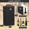 opux 2 Bottle Wine Carrier Tote, Insulated Leakproof Wine Cooler Bag, Wine Travel Bag Tote for Picnic BYOB Beach, Portable Wine Bottle Carrying Case, Gift for Wine Lover Women Men Christmas, Black