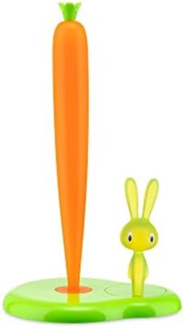 Alessi A di Bunny and Carrot Kichen Roll Holder Tall, Green