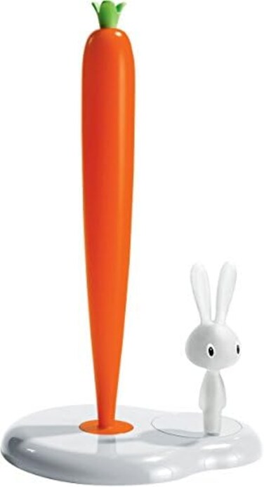 Alessi Bunny and Carrot Kitchen Roll Holder, Tall, White