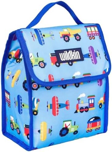 حقيبة غداء معزولة من وايلدكين معبأة وجبات خفيفة ساخنة أو باردة أنماط المدرسة والسفر والتنسيق مع حقائب الظهر لدينا وحقائب القماش الخشن القطارات والطائرات والشاحنات