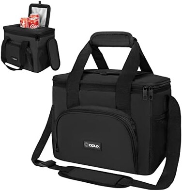 OPUX Insulated Collapsible Soft Cooler 9 Quart   Lunch Bag for Men, Small Travel Cooler for Camping, Family, BBQ, Picnic, Beach, Car, Soft-Sided Leakproof Lunch Box for Work   Fits 16 Cans (Back)