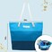 PortoVino Tote Beach Bag - Canvas Wine Purse with Hidden Spout and Dispenser Flask for Wine Lovers that Holds and Pours 2 bottles of Wine! Traveling, Concerts, Bachelorette Party - Seabreeze