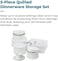 Honey-Can-Do SFT-01630 Dinnerware Storage Set, Fabric, White, 5-Piece
