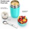 DaCool Insulated Lunch Container Hot Food Jar 24 oz Stainless Steel Vacuum Bento Lunch Box for Adult with Spoon Leak Proof Hot Food Insulated Container for Office Picnic Travel Outdoors, Cyan Blue