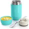 DaCool Insulated Lunch Container Hot Food Jar 24 oz Stainless Steel Vacuum Bento Lunch Box for Adult with Spoon Leak Proof Hot Food Insulated Container for Office Picnic Travel Outdoors, Cyan Blue