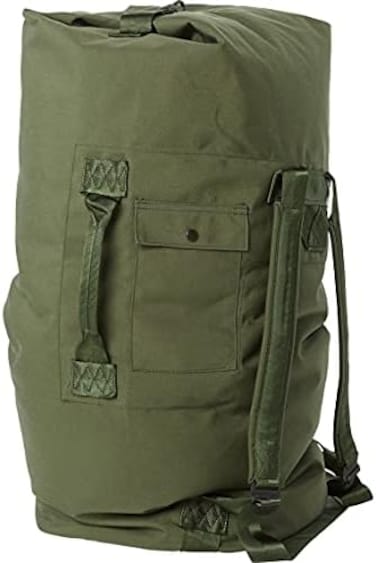 Mounting Solutions Plus Military Outdoor Clothing Previously Issued Government Olive Drab Cordura 2 Strap Duffle Bag