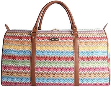 شنطة كبيرة من القماش الخشن للنساء بتصميم حديقة مناسبة لعطلة نهاية الاسبوع