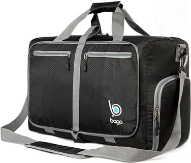 باجو شنط دفل للسفر بسعة 40 و60 و80 و100 و120 و140 لتر للسفر - شنطة دفل متينة وخفيفة الوزن ومقاومة للماء وقابلة للطي مع جيب للحذاء للرجال والنساء