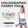 مجموعة فاني هولوجرافيك ريف من سوجورنر - عبوات للمهرجانات للنساء والرجال   حقائب خصر عصرية لطيفة بحزام