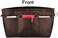 Vercord Handbag Purse Organzier Bag in Bag Large Capacity Insert Sturdy 11 Pockets (coffee)