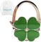 ROFLYER Four Leaf Clover Design Foldable Handbag Hanger Folding Purse Table Hook Holder, with Velvet Pouch(Green)