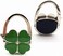 ROFLYER Four Leaf Clover Design Foldable Handbag Hanger Folding Purse Table Hook Holder, with Velvet Pouch(Green)