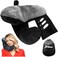 J-pillow Travel Pillow Plus Wrap. Chin Supporting Travel Pillow for Airplane Sleeping - Flight Pillow Supports Your Head, Neck &amp; Chin, 2024 Updated Version (Black/Silver)