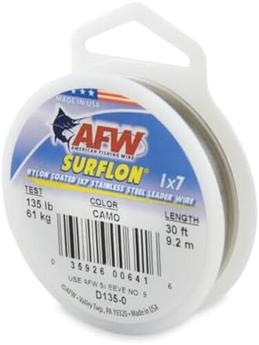 سلك أمريكي لصيد الأسماك مغطى بالنايلون 1 × 7 سلك قائد من الفولاذ المقاوم للصدأ