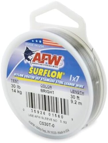 سلك أمريكي لصيد الأسماك مغطى بالنايلون 1 × 7 سلك قائد من الفولاذ المقاوم للصدأ