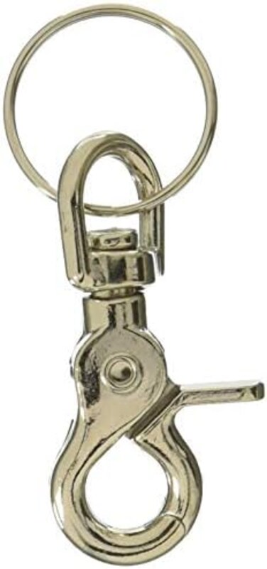 مشبك زناد الزنك المطلي بالنيكل مقاس 6.35 سم مع حلقة مقسومة (44101) من Lucky Line