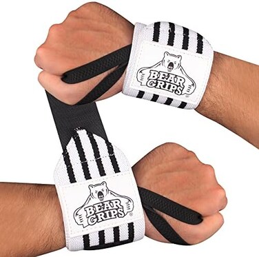 Bear Grips Wrist Wraps, Superior Wrist Wraps for Weightlifting Men &amp; Women, Heavy Duty Lifting Wrist Wraps. Comes in 2-Band or Extra Strength Weight Lifting Wrist Wraps, Two Wrist Wrap Per Pair.