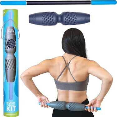 RAD Muscle Flushing Kit I Myofascial Release Tool Kit with Steel Massage Stick and Travel Foam Roller for Self Massage, Mobility and Recovery