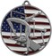 Decade Awards Gymnastics Medal, Patriotic - Gold - 2.75 Inch Wide   Gymnast First Place Medal with Stars and Stripes Neck Ribbon