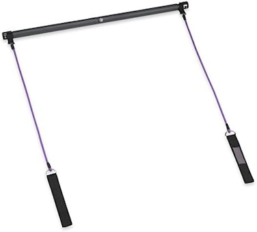 Gaiam Restore Pilates Bar Reformer Kit - Home Fitness Equipment for Total Body Workout - Includes Bar, Two 30-Inch Resistance Band Cords with Attached Foot Strap Loops - Exercise Guide Included