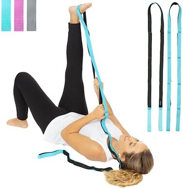 VIVE Stretch Strap Leg Stretch Band To Improve Flexibility Stretching Out Yoga Strap Exercise And Physical Therapy Belt For Rehab Pilates Dance And Gymnastics With Workout Guide Book