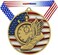 Decade Awards Track &amp; Field Patriotic Medal - Gold, Silver, Bronze   Red, White, Blue Running Award Stars Stripes American Flag Neck Ribbon   2.75 Inch Wide 2.75 inch diameter gold