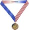 Decade Awards Track &amp; Field Patriotic Medal - Gold, Silver, Bronze   Red, White, Blue Running Award Stars Stripes American Flag Neck Ribbon   2.75 Inch Wide 2.75 inch diameter gold