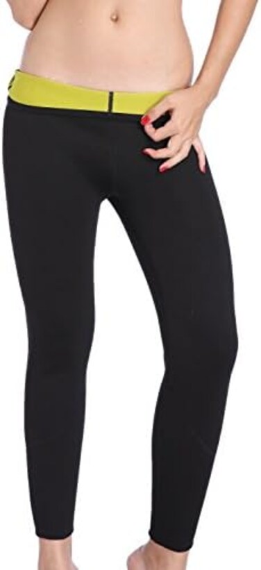Vinmin Valentina Hot Thermo Body Shaper, Neoprene Slimming Long Pants, Workout Sauna Suit, Thighs Fat Burner, High Waist Tummy Control Shapewear, Weight Loss Bodysuit for Women, Black S - 4XL