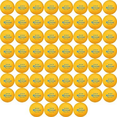 KEVENZ 50-Pack 3-Star Plus 40mm Orange Table Tennis Balls,Advanced Training Ping Pong Balls