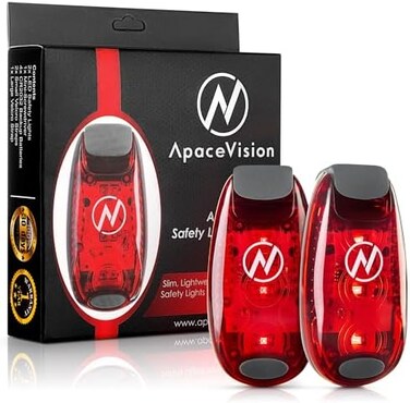 Apace Vision LED Safety Light (2 Pack) + Free Bonuses   Clip On Strobe/Running Lights for Runners, Dogs, Bike, Walking   The Best High Visibility Accessories for Your Reflective Gear, Bicycle etc