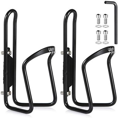 USHAKE Water Bottle Cages, Basic MTB Bike Bicycle Alloy Aluminum Lightweight Water Bottle Holder Cages Brackets(2 Pack- Drilled Holes Required)