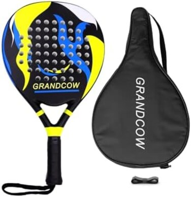 GRANDCOW Padel Racket Carbon Fiber Power Lite Pop Tennis Paddle Paddleball Racquets