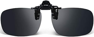 Besgoods Black Grey Polarized Clip-on Sunglasses Flip up Glasses Plastic Lenses Cycling Sport Outdoor Driving Fishing