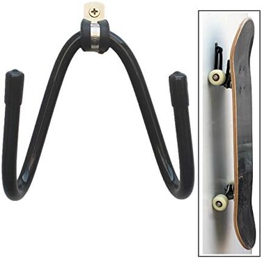 واي واي اس تي شماعة حائط للوح التزلج - رف لوح تزلج معدني اسود قابل للتعديل - 3 انش عمق × 2.4 انش عرض × 2 انش ارتفاع - تخزين وعرض المنزل والمكتب