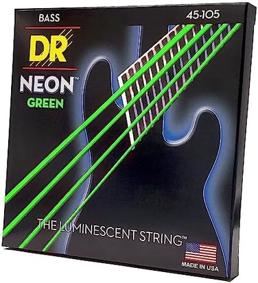 دكتور استرينج NGB-45 HI-DEF NEON - اوتار باس خضراء ملونة: متوسطة 45-105