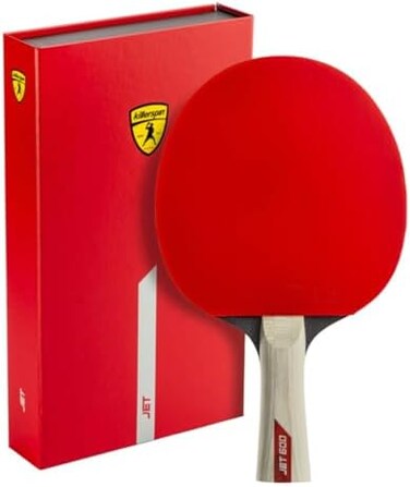 Killerspin JET 600 Spin N2 Table Tennis Paddle, Ping Pong Paddle for Intermediate or Advanced Players, red, medium (110-06)