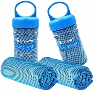 YQXCC 2 Pack Cooling Towel (47"x12") Ice Towel for Neck, Soft Breathable Chilly Towel, Microfiber Cool Towel for Yoga, Golf, Gym, Camping, Running, Workout &amp; More Activities