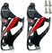 TOCYORIC Wiel Full Carbon Fiber Bicycle Bike Light Drink Water Bottle Cage Holder (2Pcs Black Red)