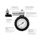 GODESON BicycleTire Pressure Presta Black GS12-ZBR11