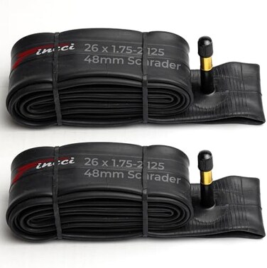 Fincci 26" x 1.75/1.95/2.1/2.125 Inch 48mm Schrader Valve Inner Tube for Mountain MTB Road Hybrid Bicycle Bike
