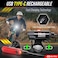 BLITZU Bike Lights, Bike Reflectors Front and Back. LED Rechargeable Headlight Rear Taillight &amp; Bell Set Bicycle Accessories for Night Riding Men Women Kids. Gift for Dad, Mom, Boys, Girls