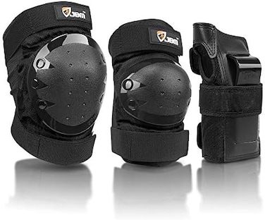JBM Adult &amp; Kids Knee Pads Elbow Pads Wrist Guards 3 in 1 Protective Gear Set for Skateboarding, Skating, Inline Skating, Roller Skating, Scooter, Biking and Multi-Sports