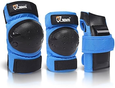 JBM Adult &amp; Kids Knee Pads Elbow Pads Wrist Guards 3 in 1 Protective Gear Set for Skateboarding, Skating, Inline Skating, Roller Skating, Scooter, Biking and Multi-Sports