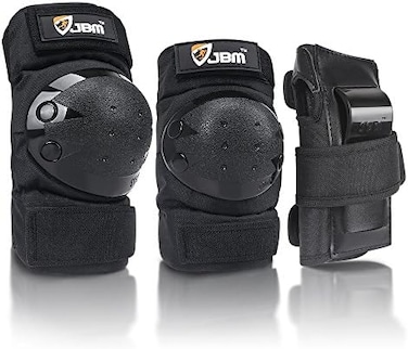 JBM Adult &amp; Kids Knee Pads Elbow Pads Wrist Guards 3 in 1 Protective Gear Set for Skateboarding, Skating, Inline Skating, Roller Skating, Scooter, Biking and Multi-Sports
