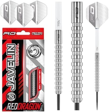 RED DRAGON Javelin Series: 20g, 22g, 24g Tungsten Darts Set with Flights and Stems